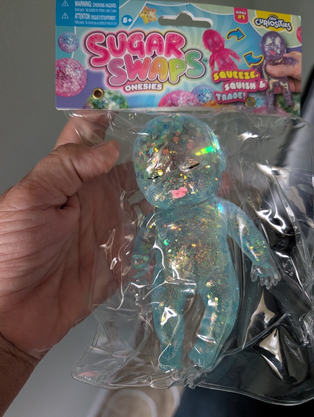 Sugar SwapsOnesies Glitter Squishy Baby Toy - Blue